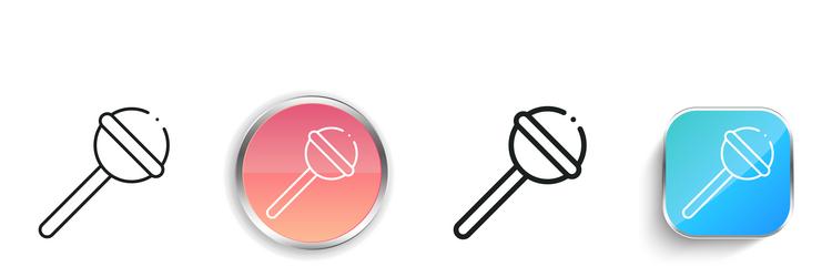 lollipop icon thin linear regular and button vector image
