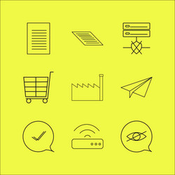 web linear icon set simple outline icons vector image