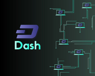 dash blockchain technology on dark background vector image