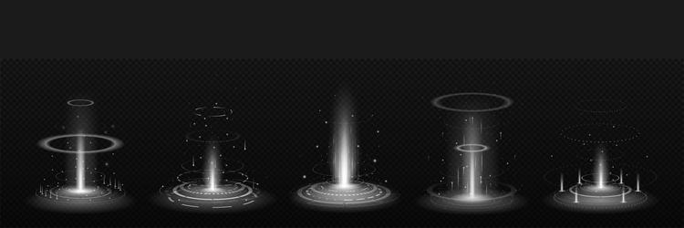 Monochrome magic portals set vector