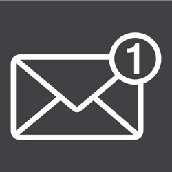 new message line icon email and website button vector