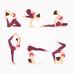 variety yoga poses set Vector Image