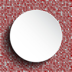 White circle button on red sequin background vector