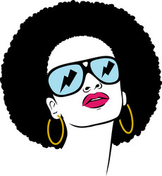 Afro with glasses thunder vector