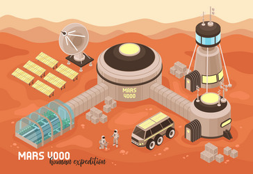 Extraterrestrial base landscape background vector