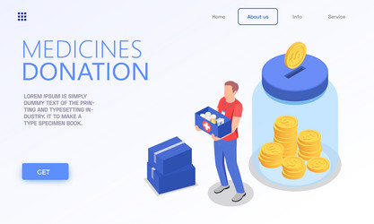 meds donation volunteering website vector