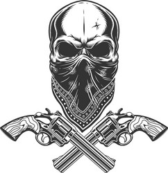 Monochrome Criminal Skull Vector Image