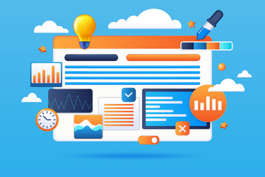 web design 3d ui render graphic website software vector image
