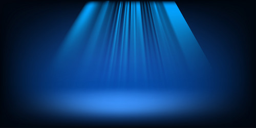 Abstract illuminated empty stage with bright vector