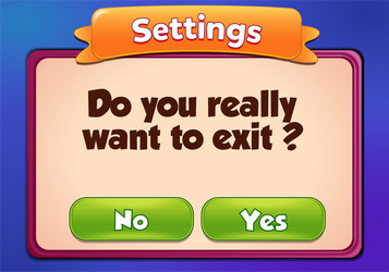 Game UI - Settings Menu Pop-up vector image