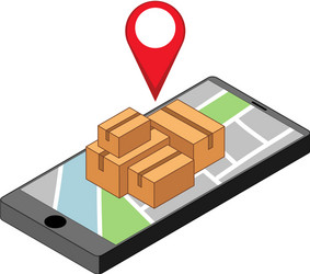 Location pin on mobile application icon vector