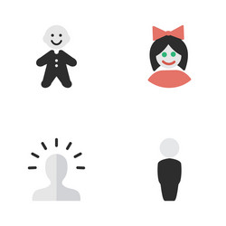 set of simple profile icons vector image