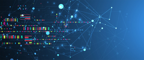 abstract technology concept with plexus effect vector image