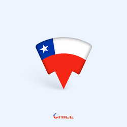 chile flag map pointer design with shadow vector image