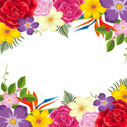 Colorful Floral Border Template Vector Image