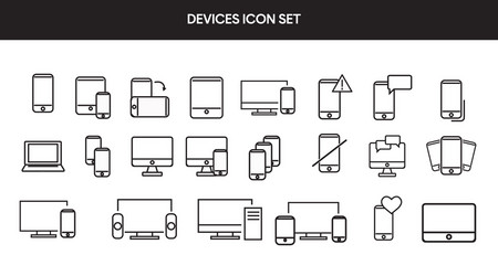 devices icon set vector