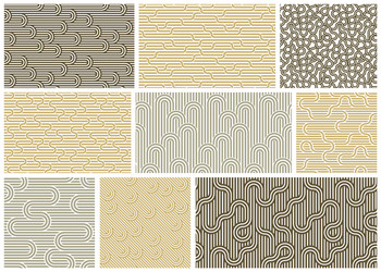 seamless patterns with twisted lines linear vector image