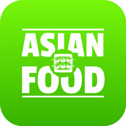 Asian food icon green vector