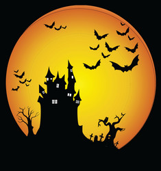 Halloween scene Royalty Free Vector Image - VectorStock
