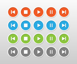 media player control button in circle vector image