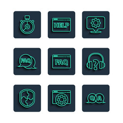 set line shield browser setting question vector image