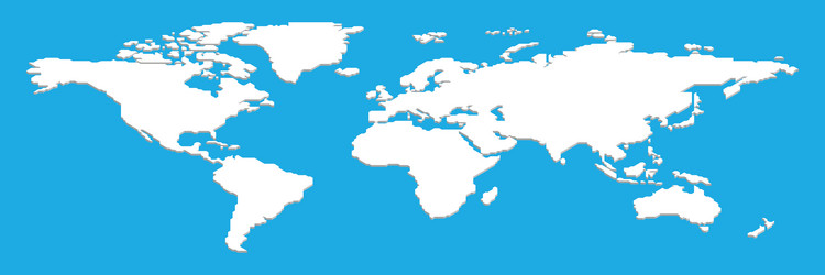 Blue political map world Royalty Free Vector Image