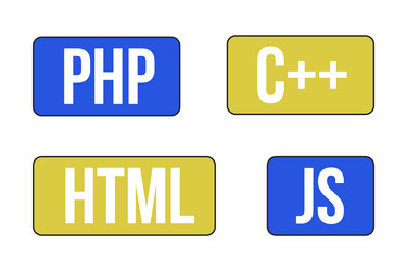 scripting languages for web development linear vector image