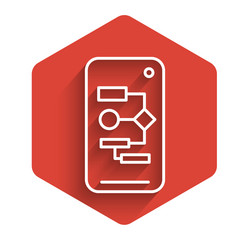 white line algorithm icon isolated with long vector image