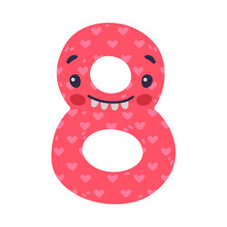 8 cute funny number character eight comic vector