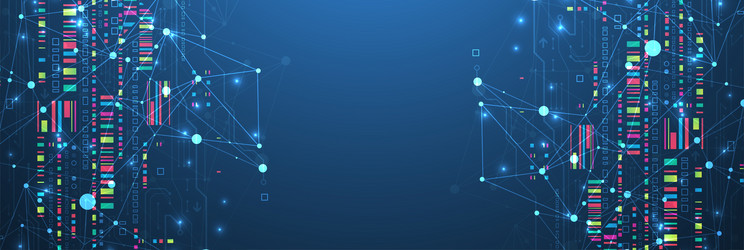 abstract technology concept with plexus effect vector image
