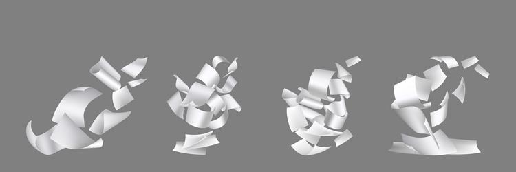 flying paper sheets stack of blank pages floating vector image