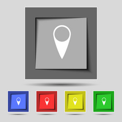 map pointer icon gps location symbol set colourful vector image