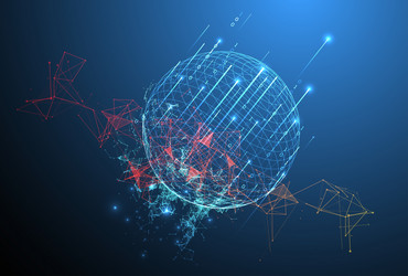 big data numeric sphere theme with connected vector image