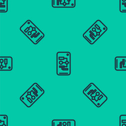 blue line algorithm icon isolated seamless pattern vector image