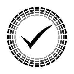 check list button icon mark in round sign vector image
