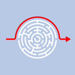 circular maze with route bypassing solution vector