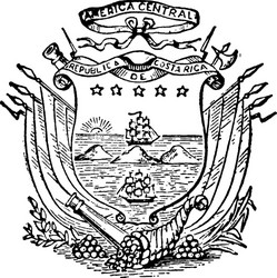 costa rican coat of arms are divide two oceans vector image