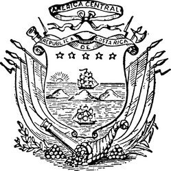 Costa rican coat of arms are divide two oceans vector