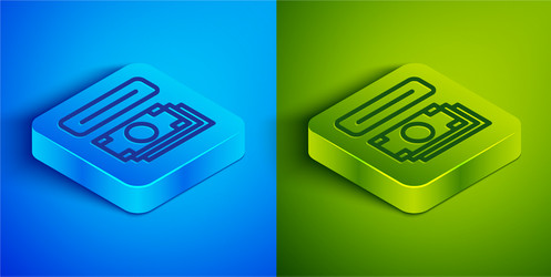 isometric line atm - automated teller machine vector image