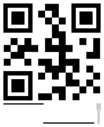 qr code design featuring minimalist fork icon vector image