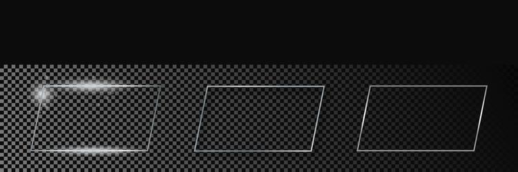 Silver glowing rectangular shape frame vector