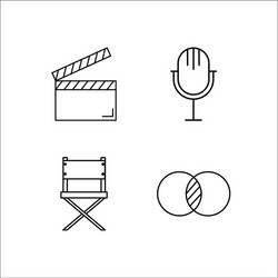 design and studio simple linear icon setsimple vector image