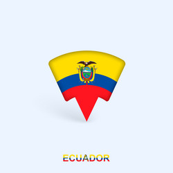 ecuador flag map pointer design with shadow vector image