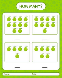 How many counting game with guava worksheet vector