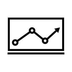 Line chart arrow go up bar graph style icon vector