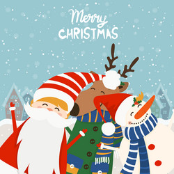 Winter Holiday Cartoon Scene vector