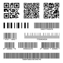 barcodes supermarket scan code bars and qr codes vector image
