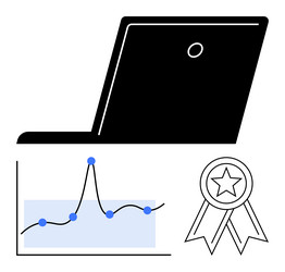 digital success with data analysis and quality vector image