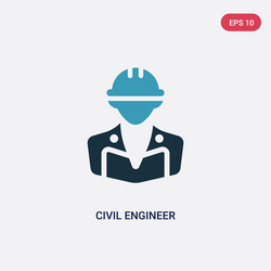 Two color civil engineer icon from professions vector