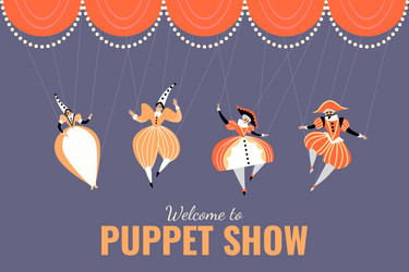 A performance in puppet show vector